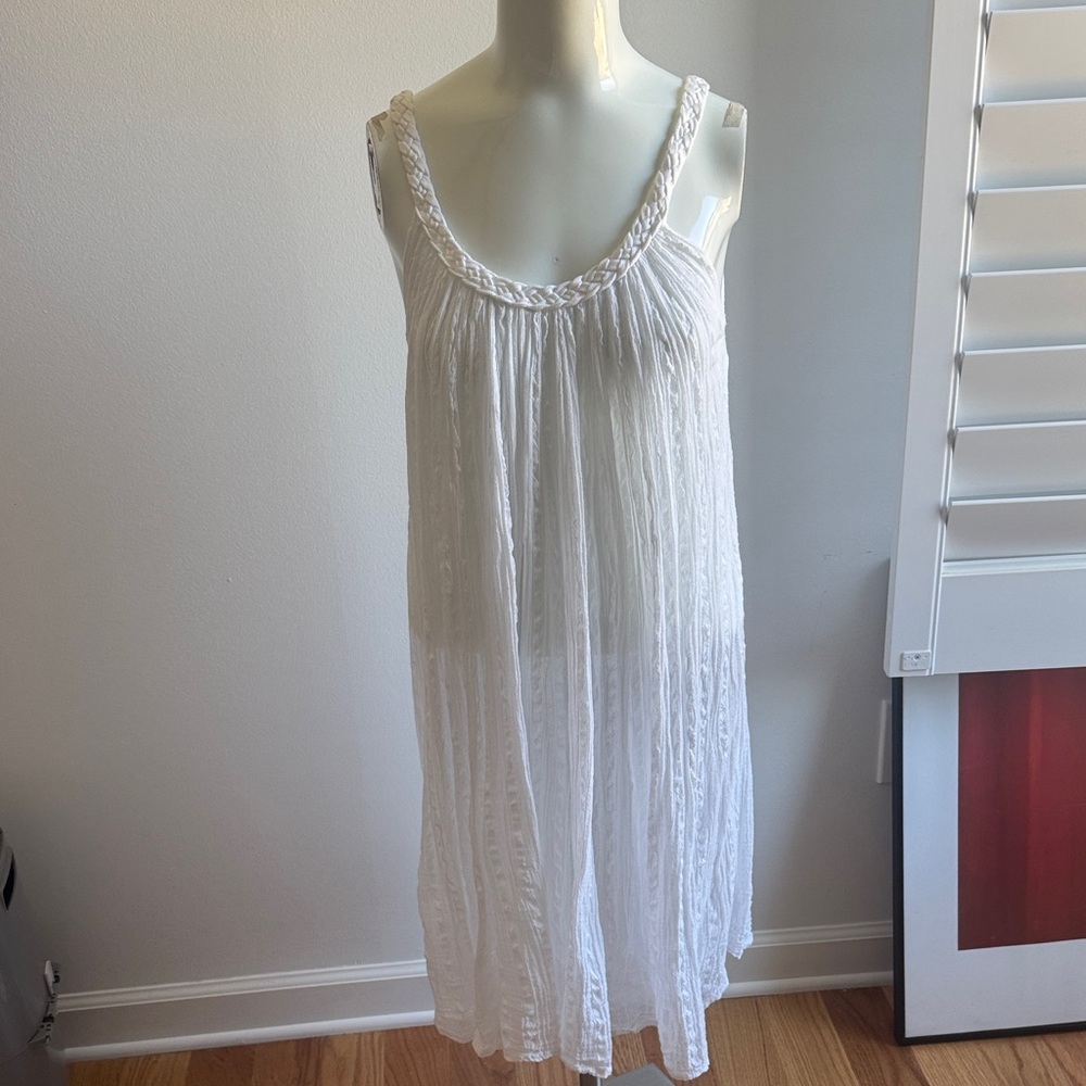 Greek white flowy sundress